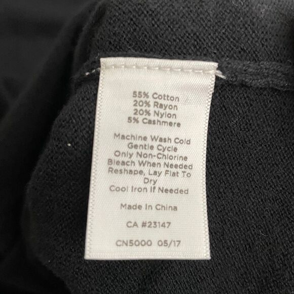 Talbots Womens Boatneck Sweater 2X Black Bracelet Sleeve Cashmere Blend Demure - Picture 5 of 5